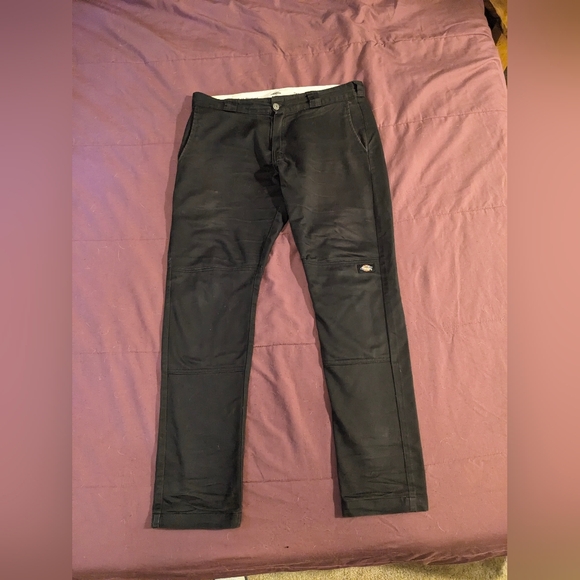 Dickies Skinny Fit Double Knee Work Pants 33x32 Black - Picture 2 of 4